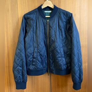 VINCE QUILTED BOMBER JACKET, COASTAL BLUE, LARGE
